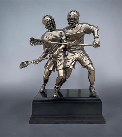 LSS-14 inch Double Lacrosse Player Resin Sculpture